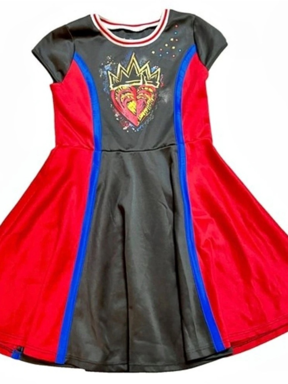 Disney Descendants 3 Evie Costume Dress Color Block Red & Black Sz M(7-8)